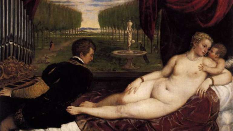 La donna ad una dimensione
Dipinto Tiziano, Venere con organista e Cupido